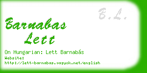 barnabas lett business card